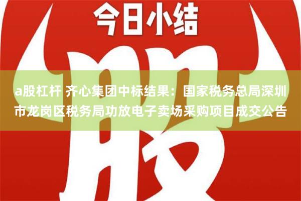 a股杠杆 齐心集团中标结果：国家税务总局深圳市龙岗区税务局功放电子卖场采购项目成交公告