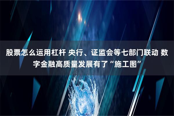 股票怎么运用杠杆 央行、证监会等七部门联动 数字金融高质量发展有了“施工图”