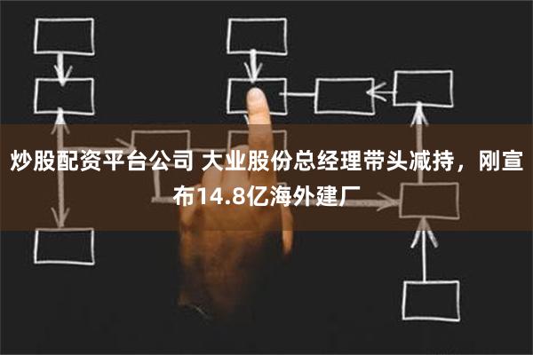 炒股配资平台公司 大业股份总经理带头减持，刚宣布14.8亿海外建厂