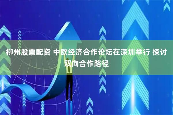 柳州股票配资 中欧经济合作论坛在深圳举行 探讨双向合作路径